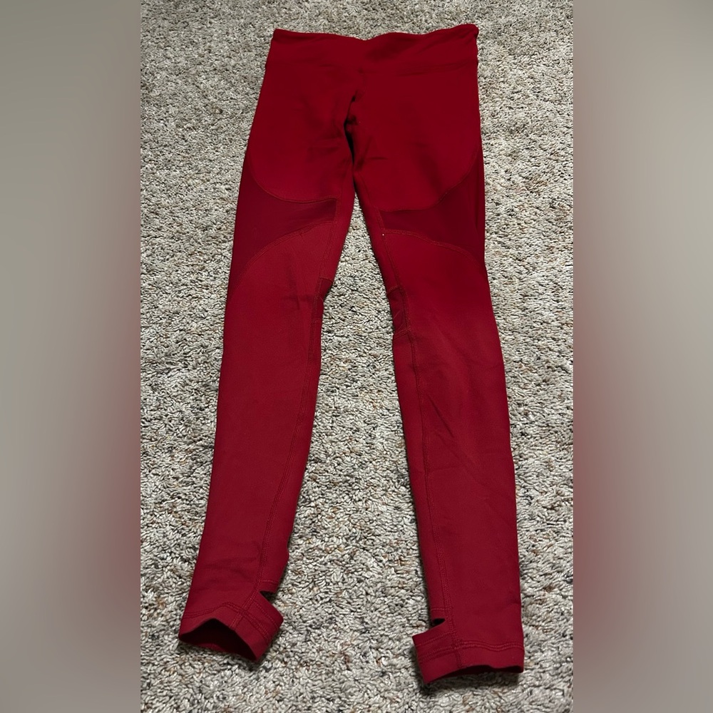 ALO Yoga Red Leggings Full-Length Stretchy Fit